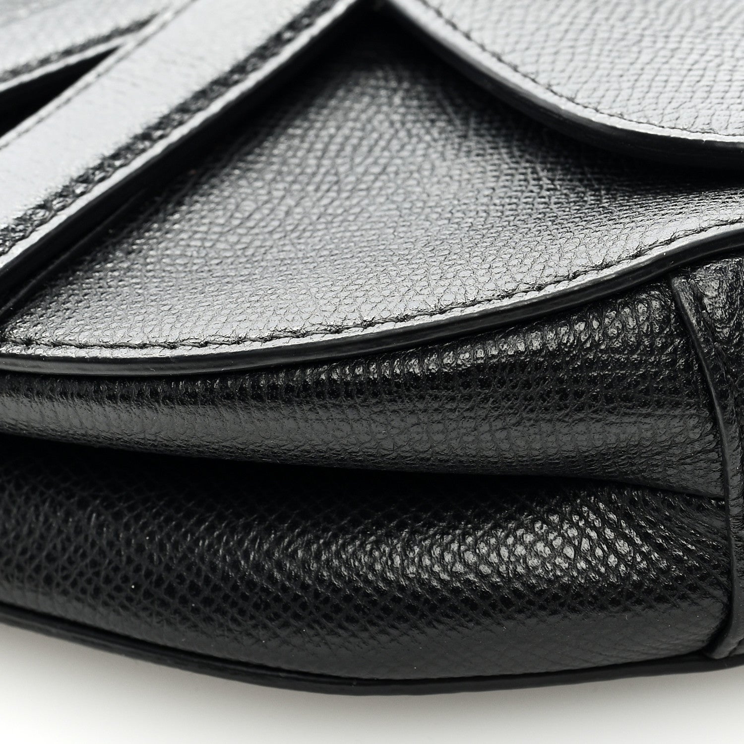 Christian Dior Grained Calfskin Mini Saddle Bag Black 8 of 11