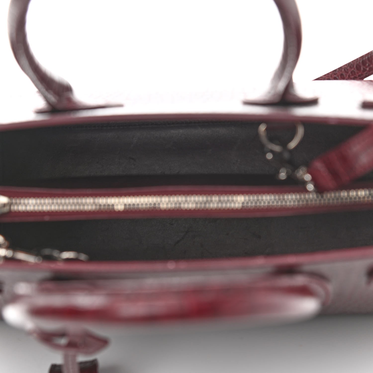 Saint Laurent Calfskin Crocodile Embossed Small Sac de Jour Wine 5 of 13
