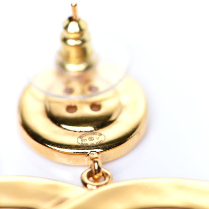Chanel Metal Large Paris Button Earrings Gold 4 of 4
