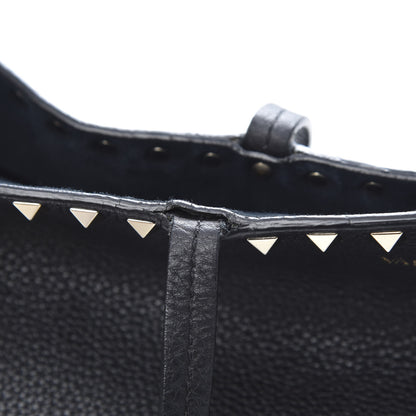 Valentino Garavani Grained Calfskin Rockstud Shoulder Tote Black 17 of 18