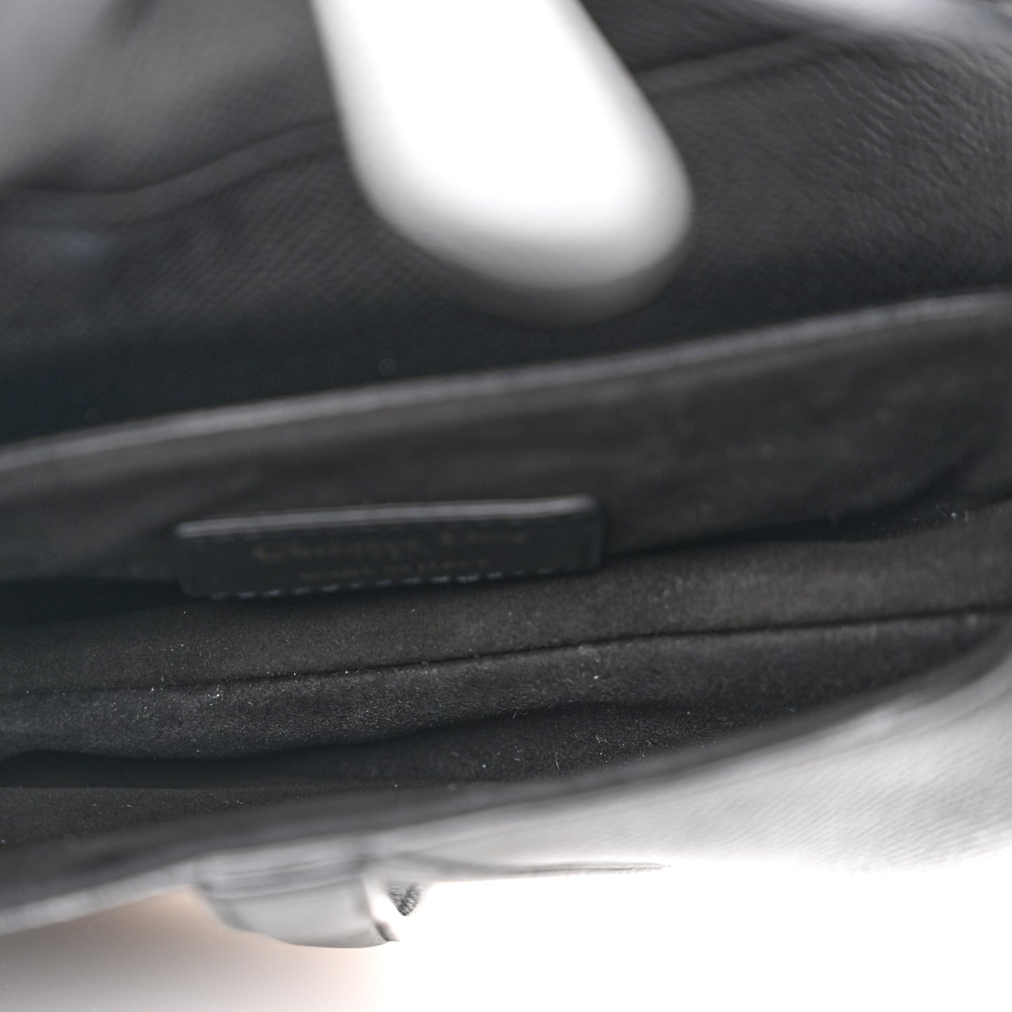 Grained Calfskin Mini Saddle Bag Black