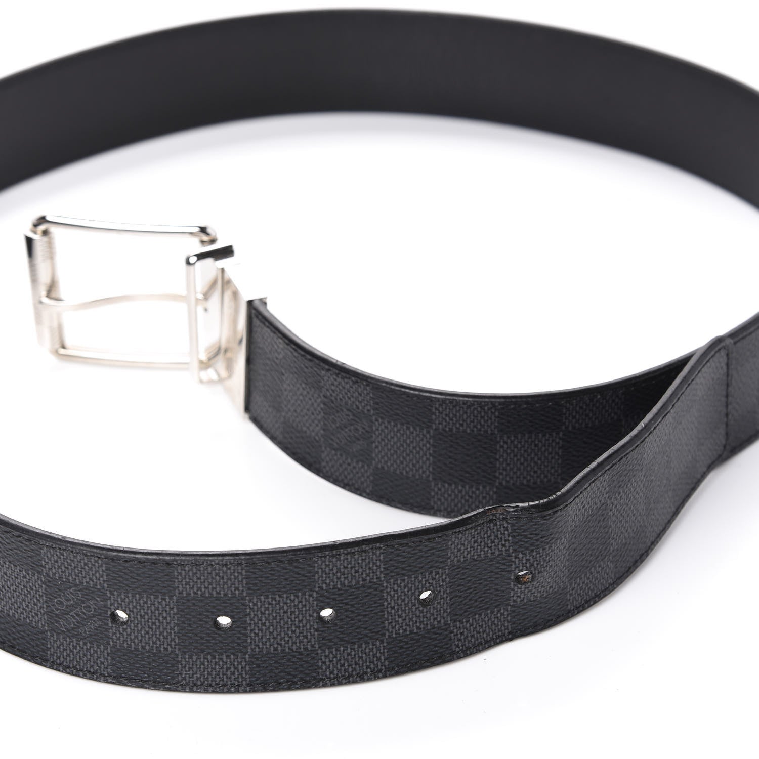 Louis Vuitton Damier Graphite Calfskin Belt 100 40 Black 4 of 4
