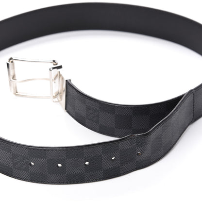 Louis Vuitton Damier Graphite Calfskin Belt 100 40 Black 4 of 4
