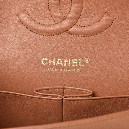 Chanel Lambskin Quilted Medium Double Flap Dark Beige 6 of 21