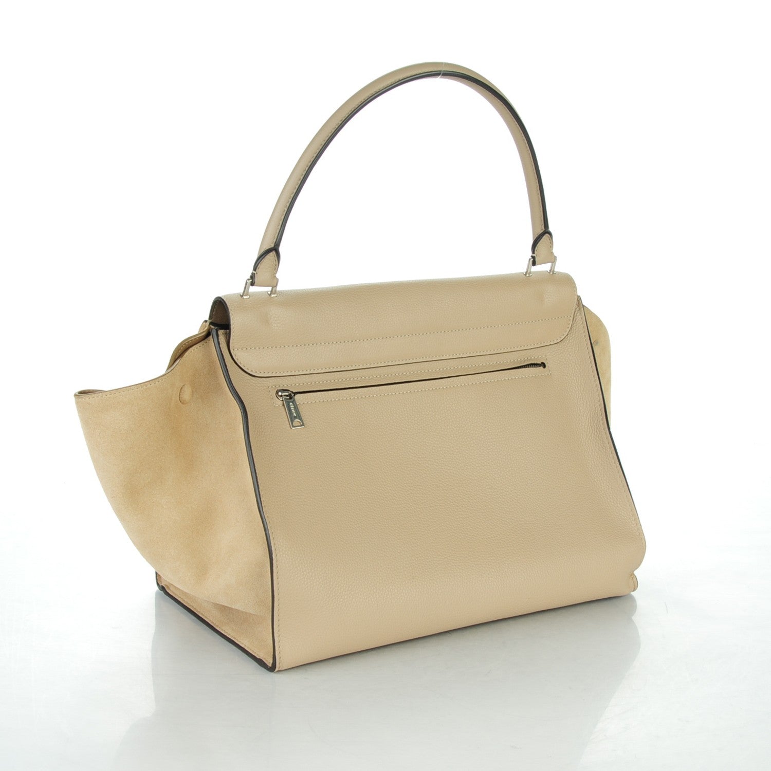 Celine Drummed Calfskin Suede Large Trapeze Dune 3 of 8