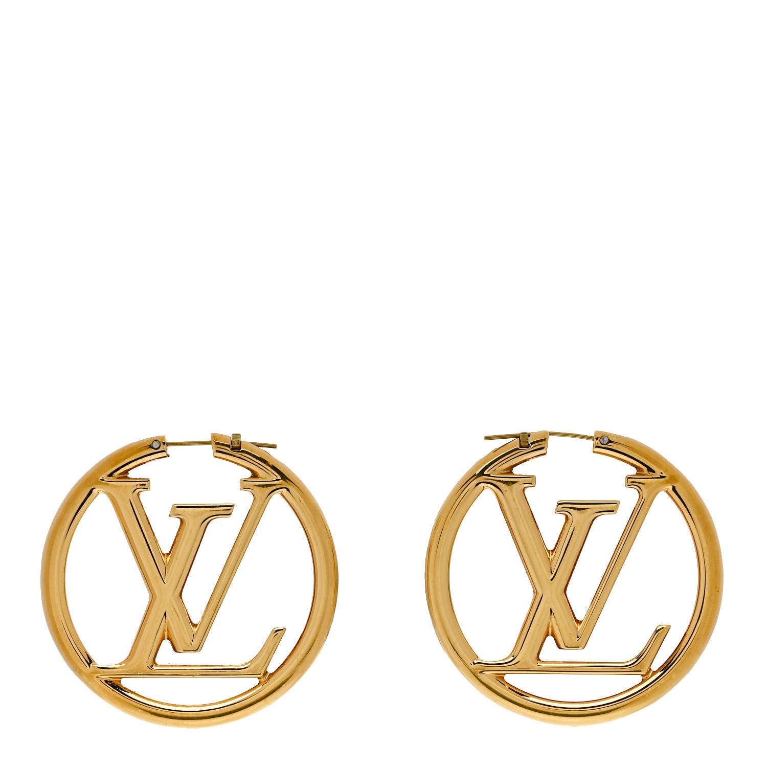 Louis Vuitton Metal Louise Hoop Earrings Gold 1 of 5