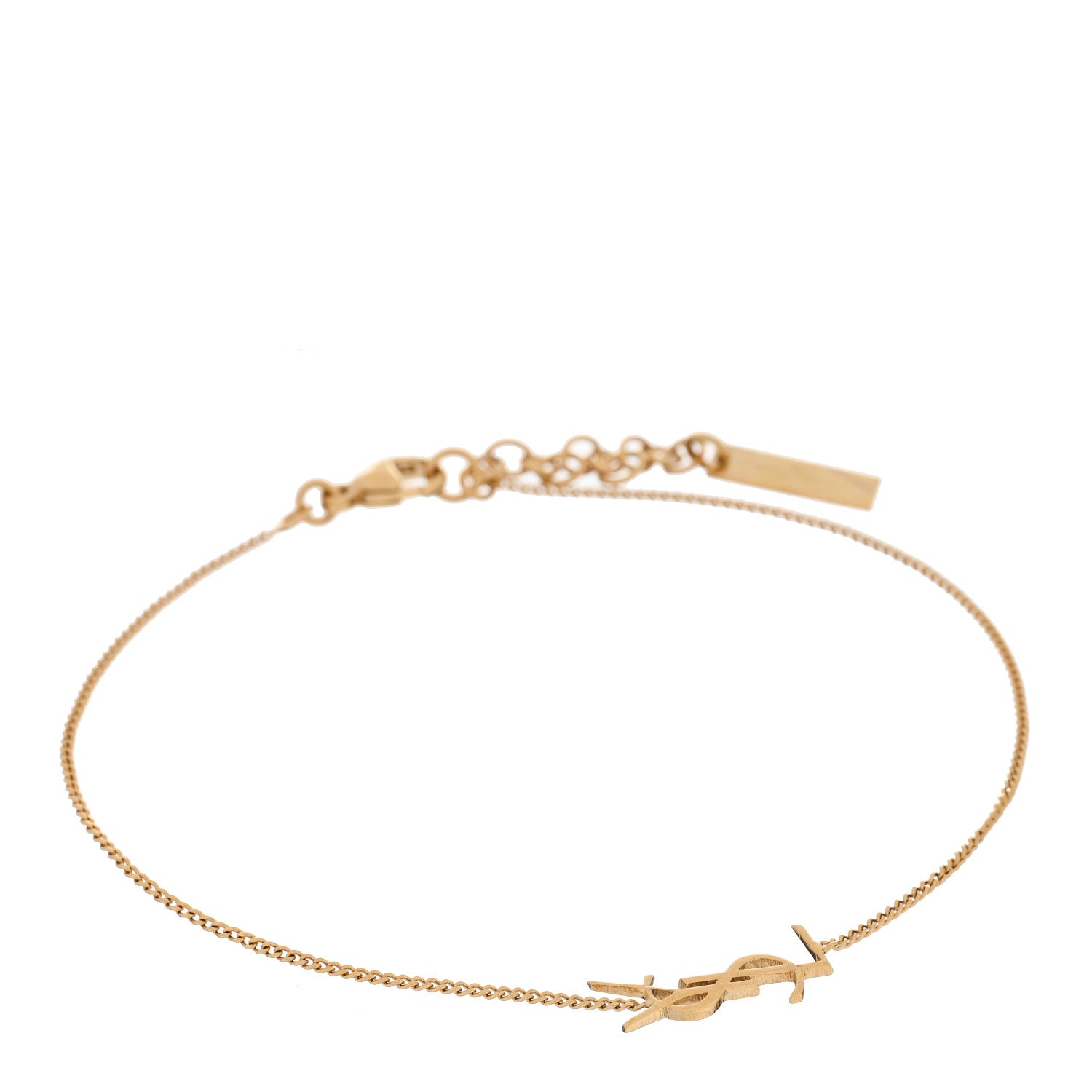 Saint Laurent Brass Monogram Charm Bracelet 1 of 3