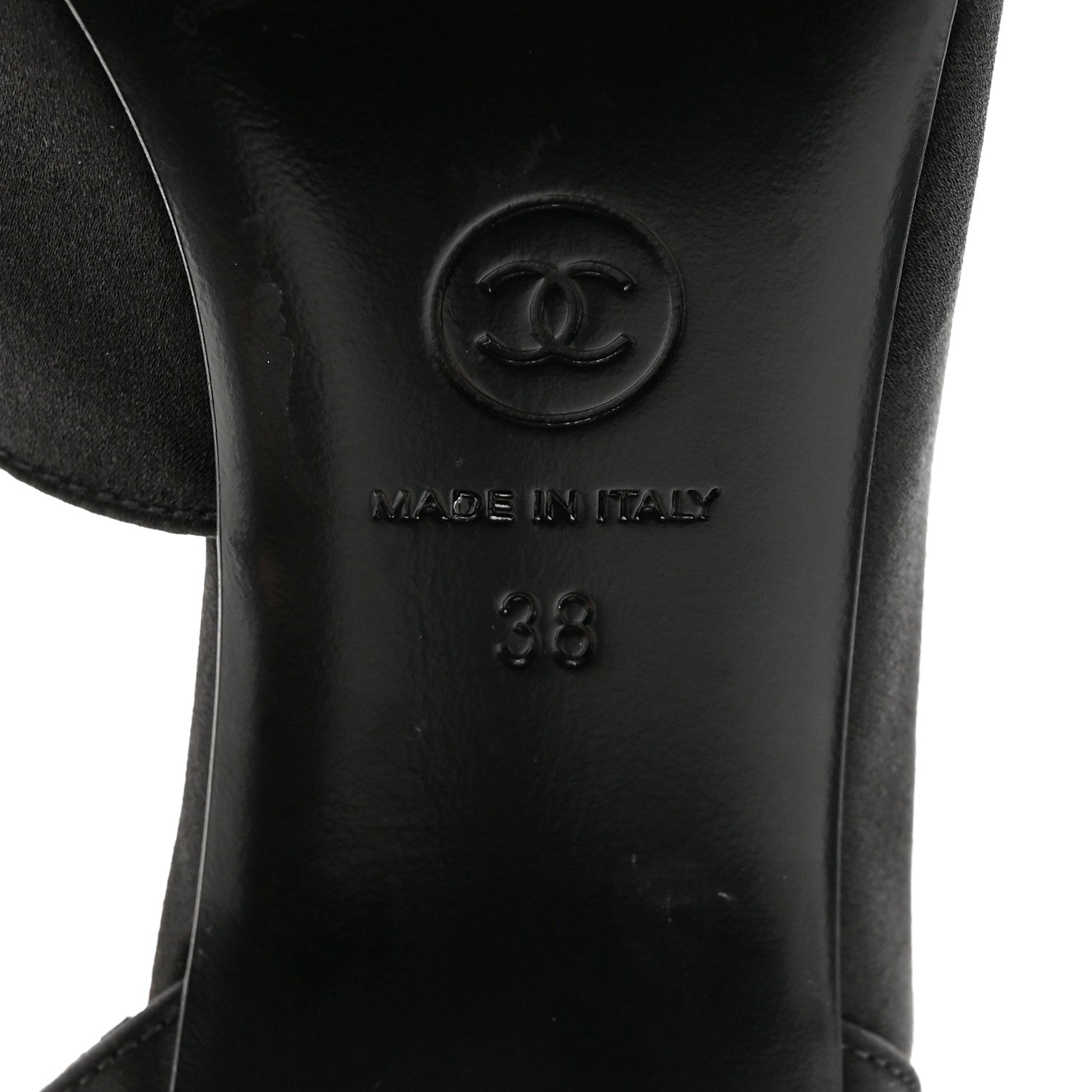 Chanel Satin Strass CC Pumps 38 Black 6 of 11