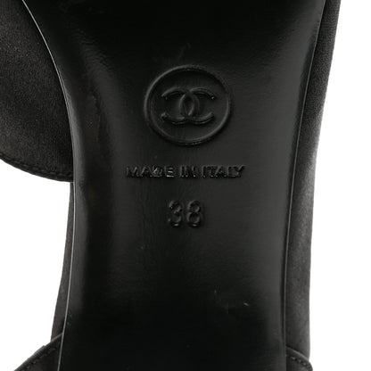 Chanel Satin Strass CC Pumps 38 Black 6 of 11