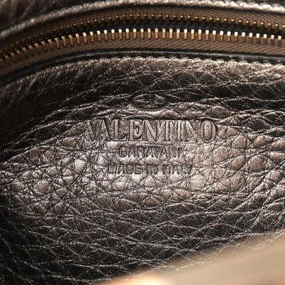 Valentino Garavani Metallic Pebbled Calfskin Mini Rockstud Flip-Lock Messenger Bag Sasso 6 of 8