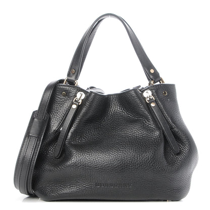 Burberry Grainy Calfskin House Check Small Maidstone Black 1 of 9