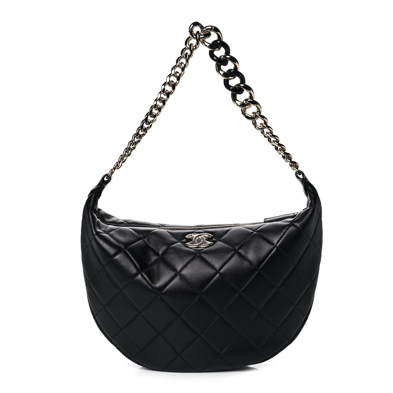 Chanel Lambskin Resin Elegant Maxi Hobo Black 1 of 10