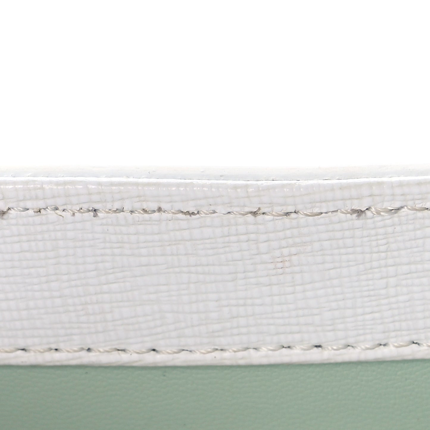 Saffiano Striped Mini Diag Binder Clip Bag White Black