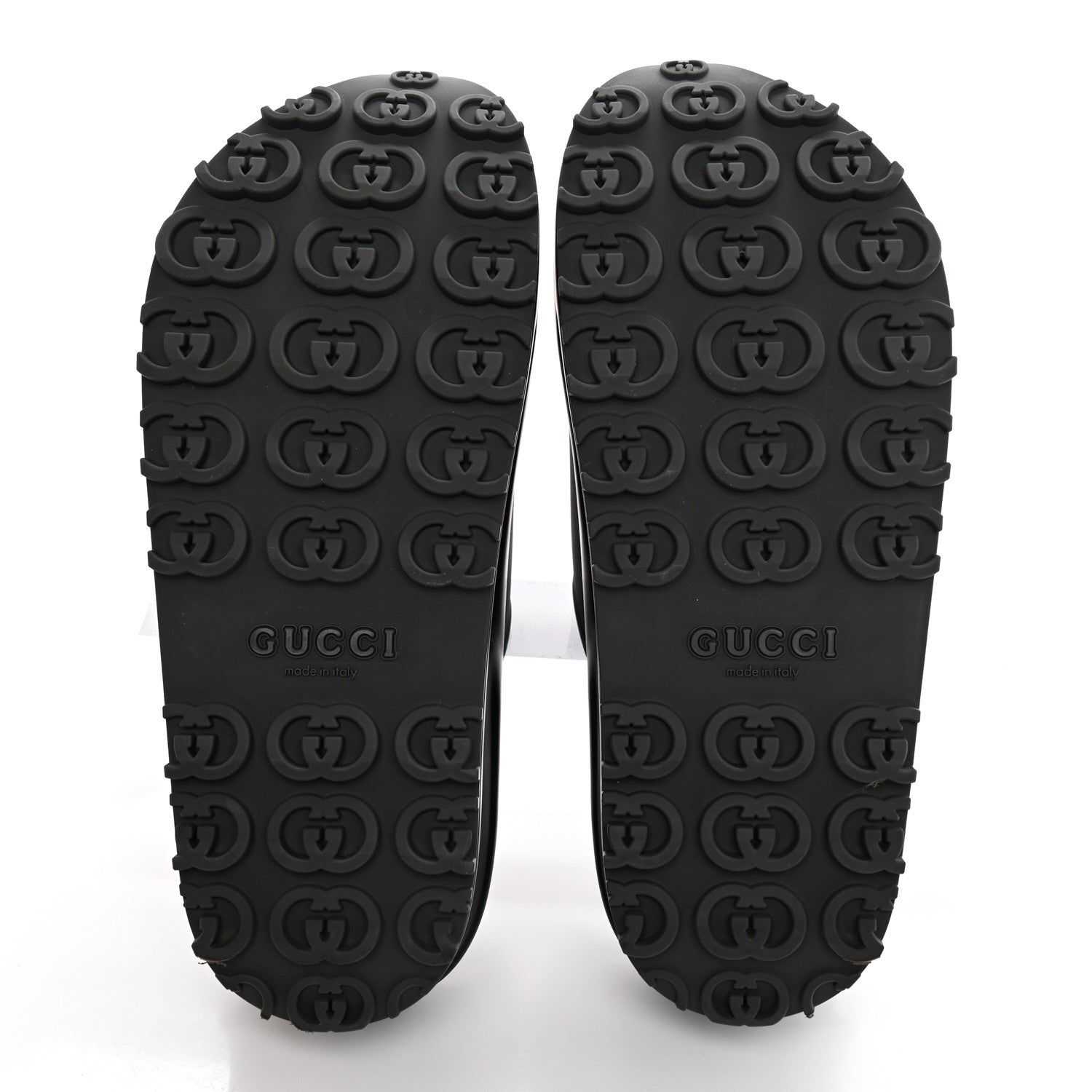 Gucci Soft Rubber Womens Interlocking G Platform 42mm Slide Sandals 37 Black 5 of 14