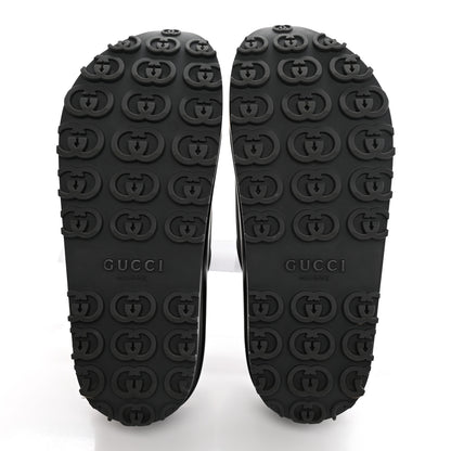 Gucci Soft Rubber Womens Interlocking G Platform 42mm Slide Sandals 37 Black 5 of 14