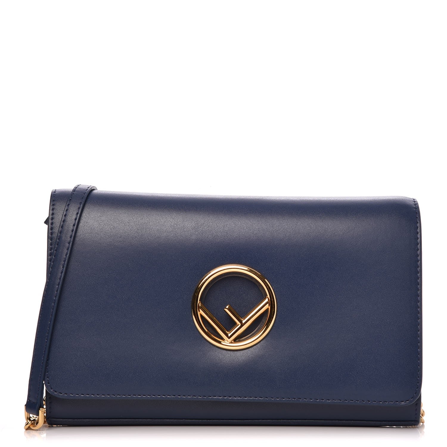 Fendi Vitello Liberty Lucido F is Fendi Wallet on Chain Blueberry 1 of 8