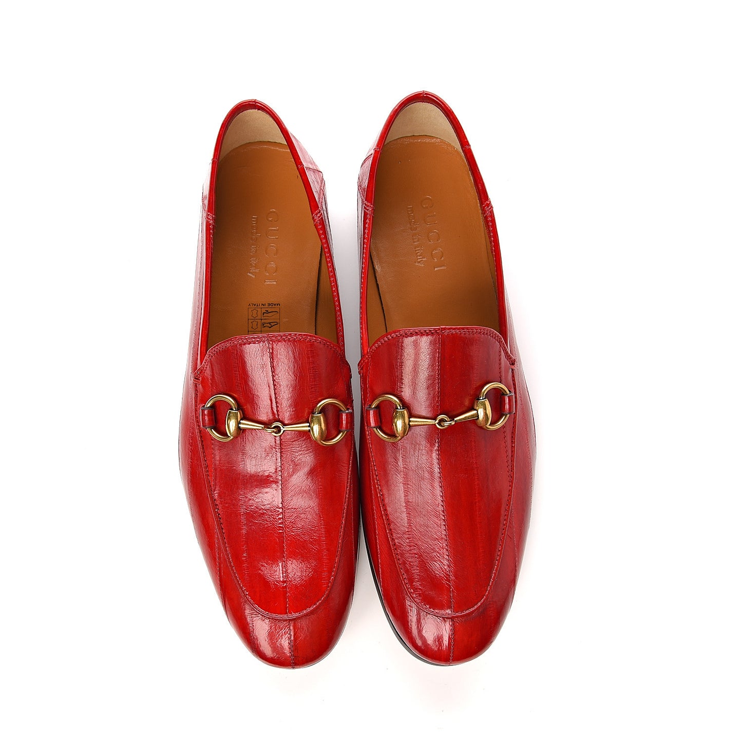 Eel Mens Brixton Horsebit Loafers 6.5 Vulcanic Red