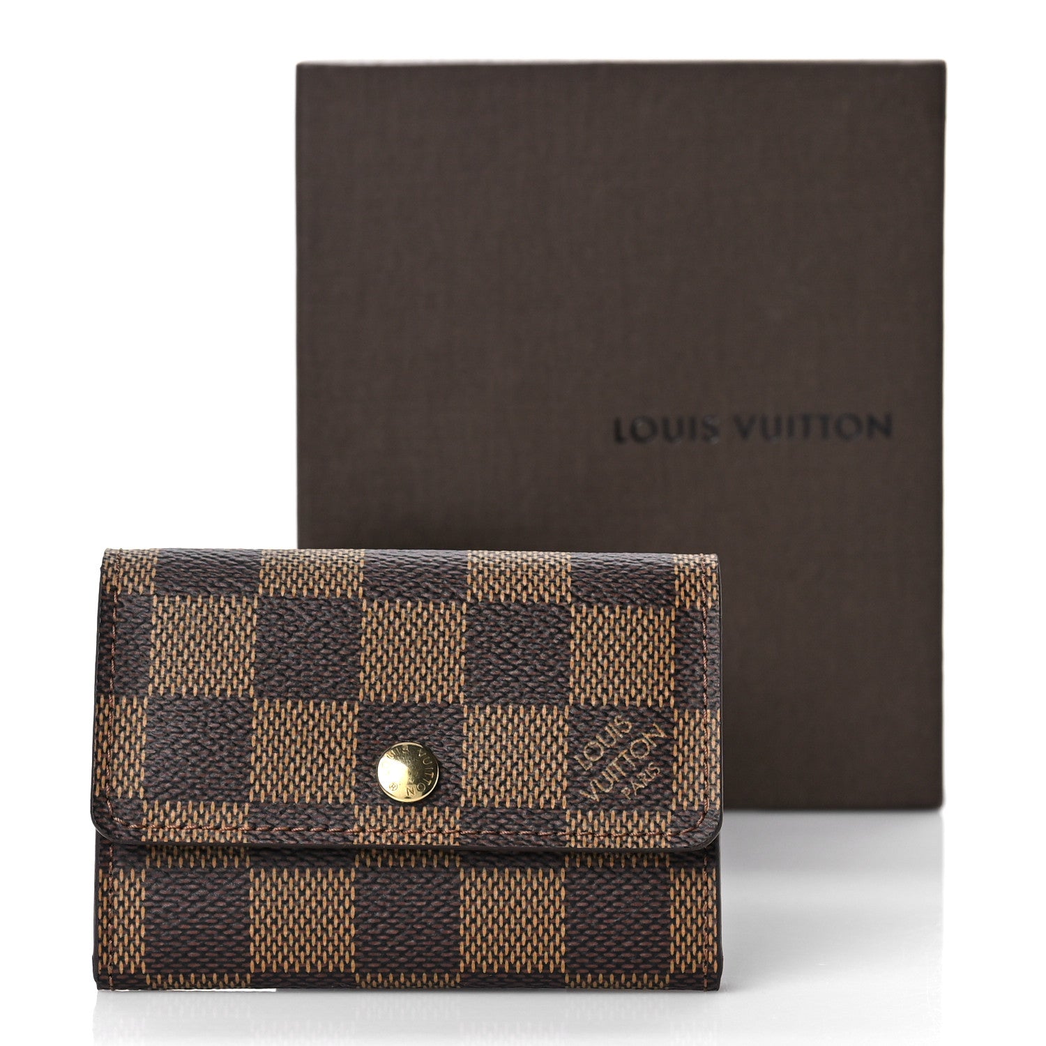 Louis Vuitton Damier Ebene Porte-Monnaie Plat Coin Purse 9 of 9