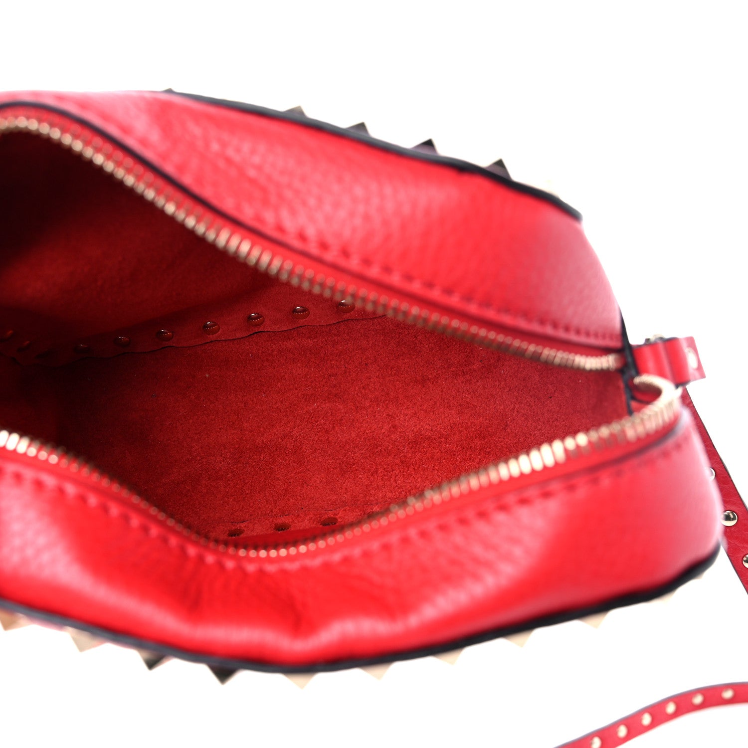 Valentino Garavani Grained Calfskin Rockstud Camera Crossbody Bag Rouge Pur 4 of 7