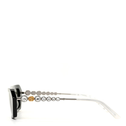 Gucci Acetate Crystal Embellished Rectangle Sunglasses GG0642S Black Gold 3 of 8