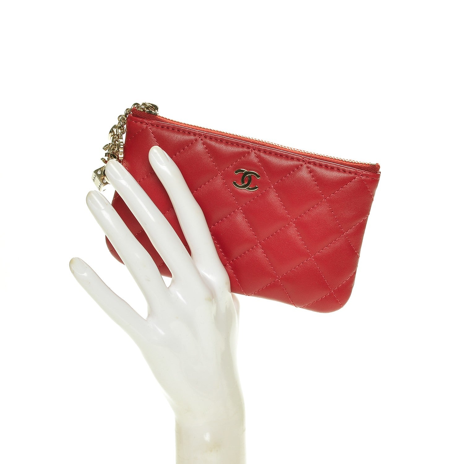 Chanel Lambskin Quilted Small Casino Cosmetic Case Red 2 of 6
