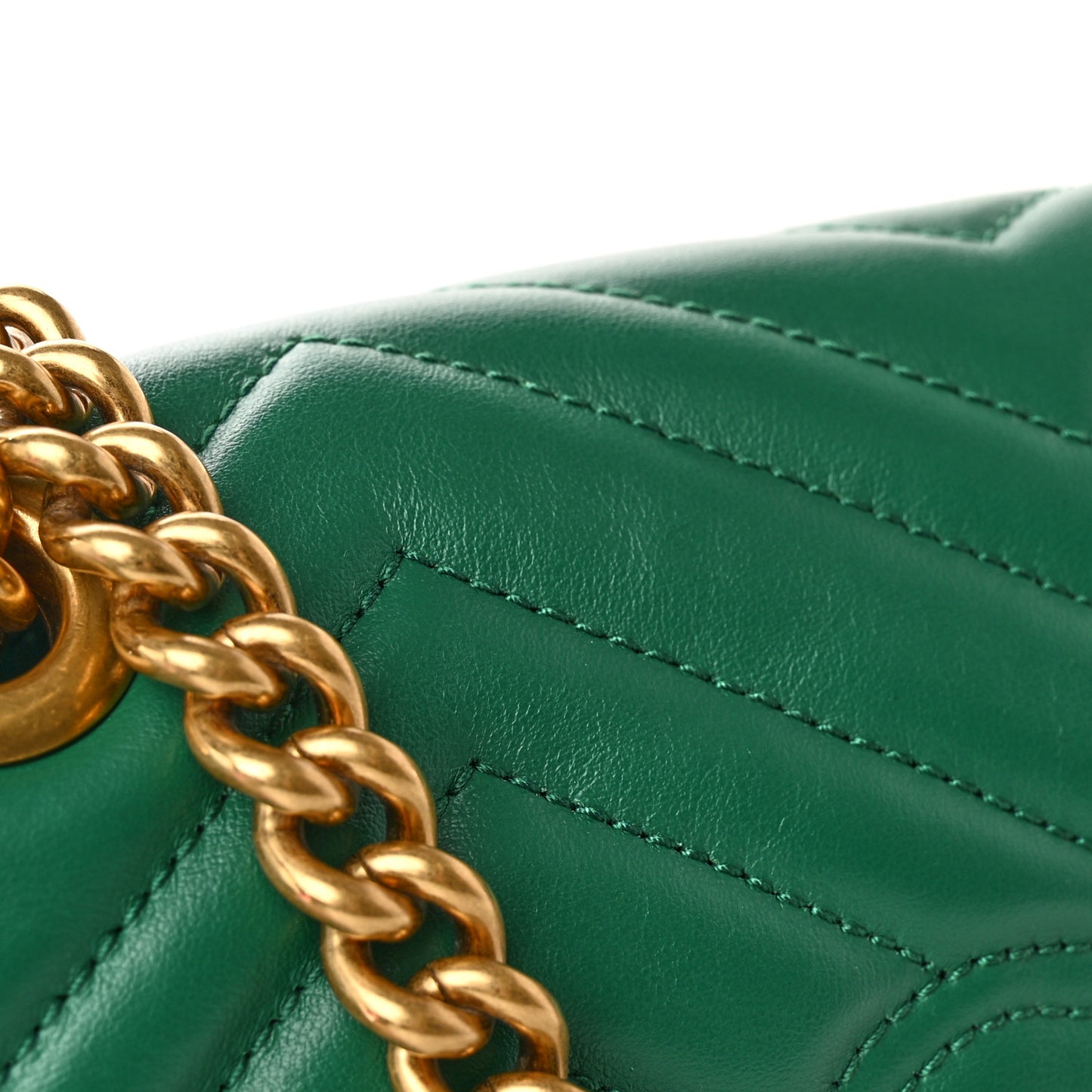 Calfskin Matelasse Small GG Marmont Shoulder Bag Emerald Green