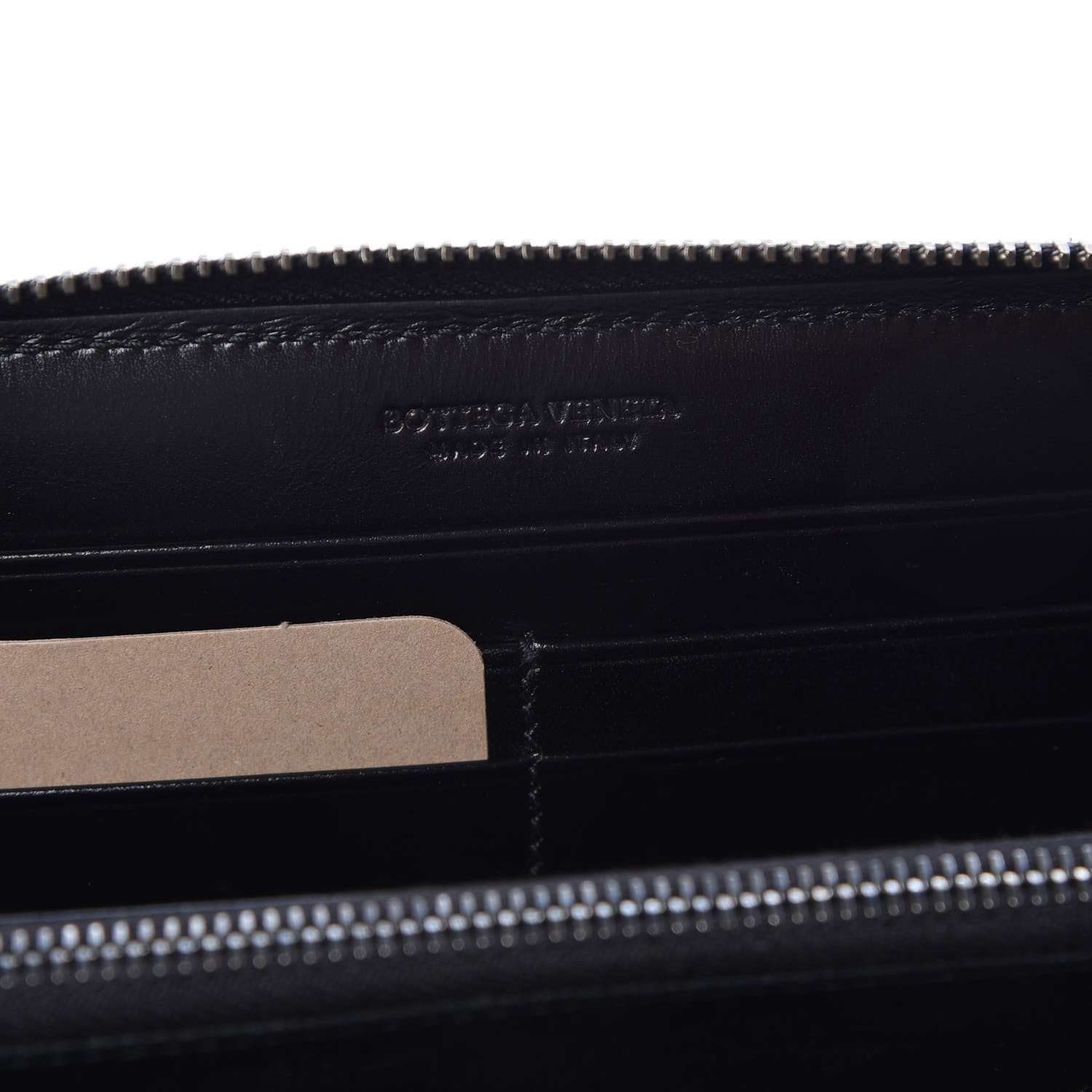 Bottega Veneta Intreccio Scolpito Spazzolato Zip Around Wallet Black 6 of 7