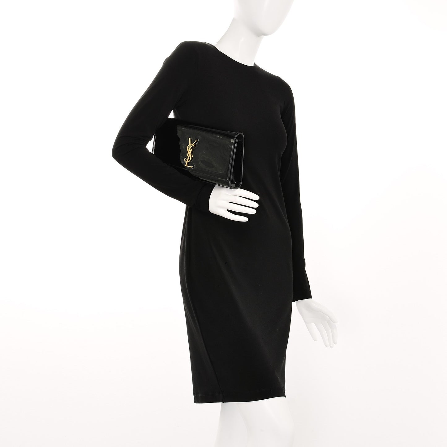 Patent Classic Monogram Kate Clutch Black