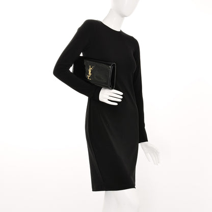 Saint Laurent Patent Classic Monogram Kate Clutch Black 2 of 7
