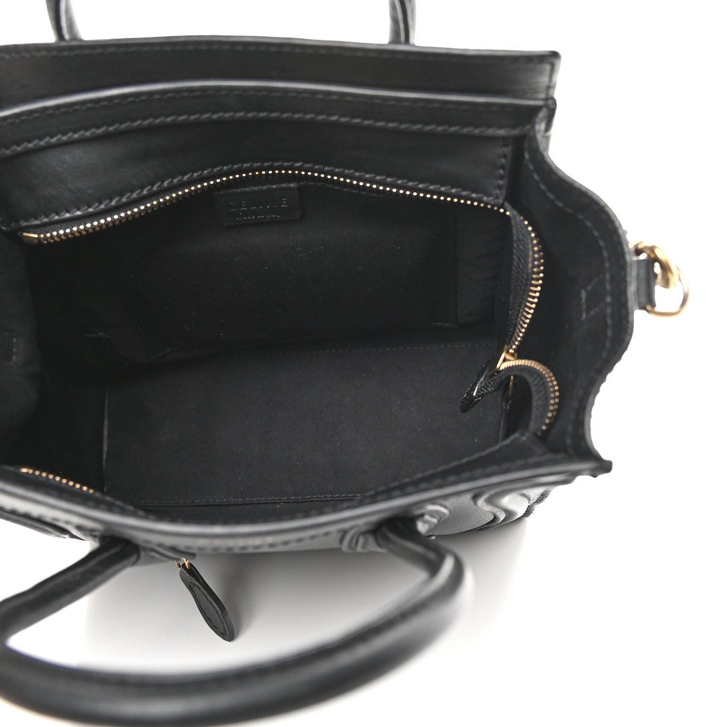 Celine Smooth Calfskin Nano Luggage Black 5 of 10
