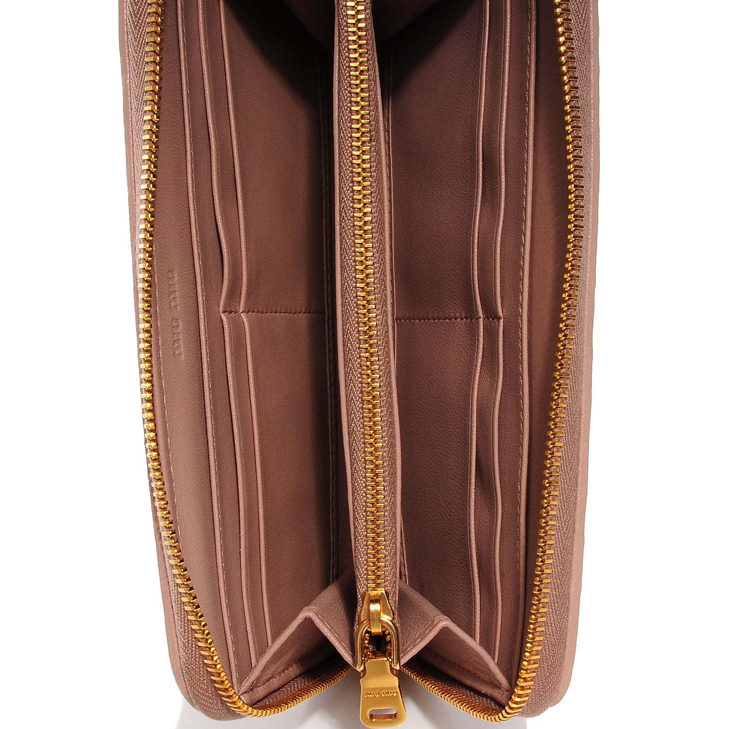 Miu Miu Matelasse Zip Around Wallet Cammeo 9 of 9