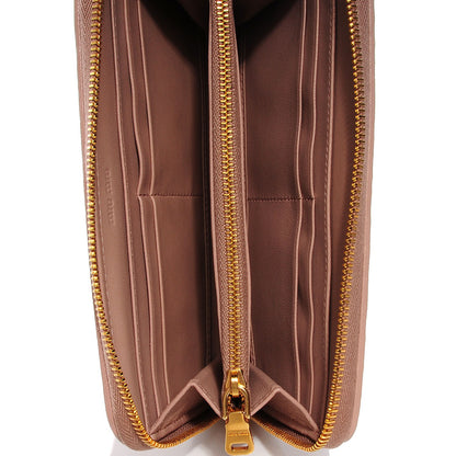 Miu Miu Matelasse Zip Around Wallet Cammeo 9 of 9