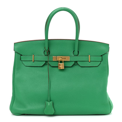 Hermes Taurillon Clemence Birkin 35 Menthe 1 of 15