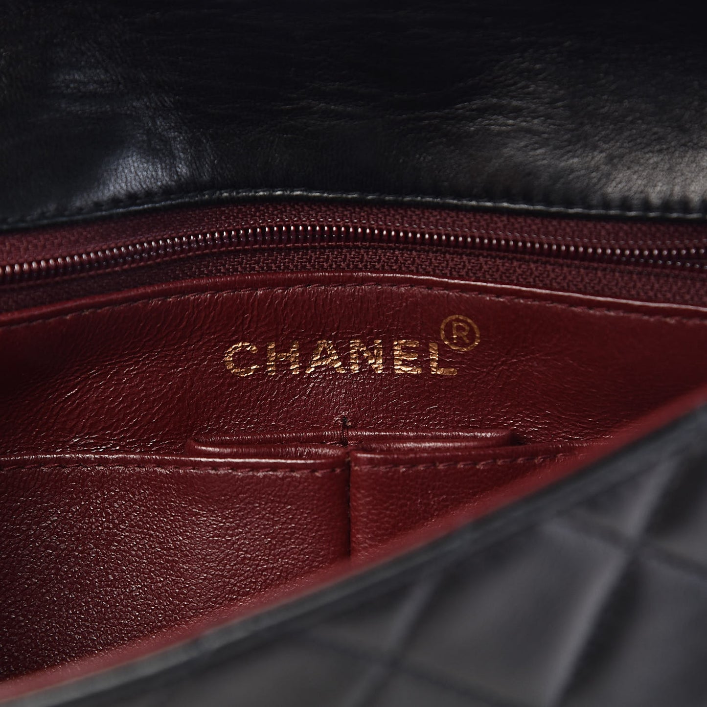 Lambskin Quilted Mini Square Flap Bag Black