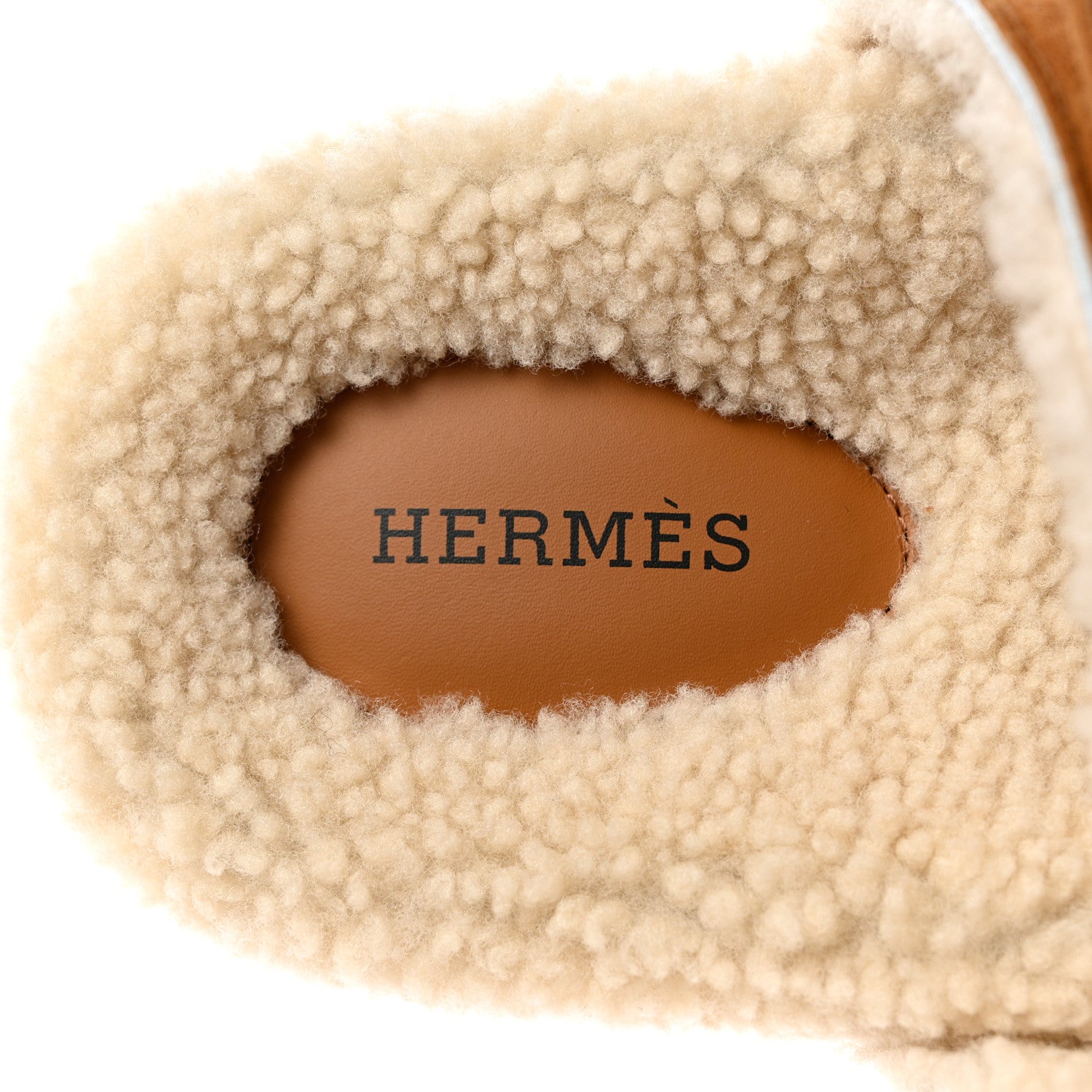 Hermes Suede Goatskin Woolskin Womens Chypre Sandals 37 Naturel Ecru 7 of 8
