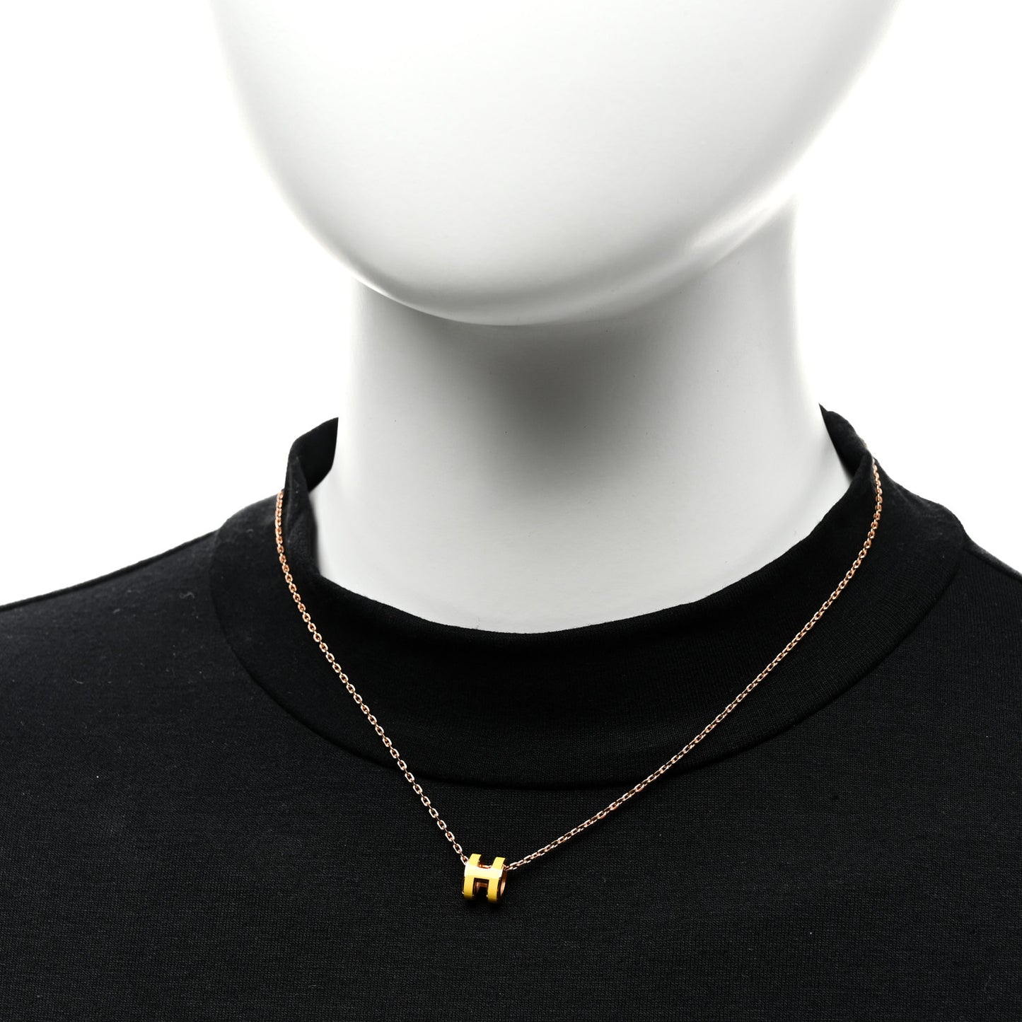Lacquered Gold Mini Pop H Pendant Necklace Mimosa