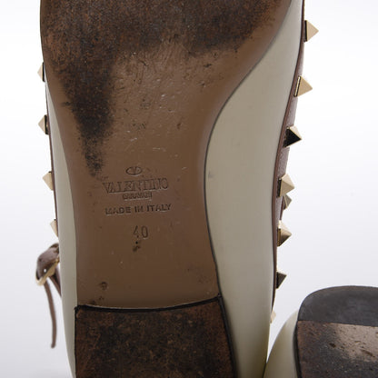 Valentino Garavani Calfskin Rockstud Cage Ballerina Flats 40 Light Ivory Poudre 10 of 15