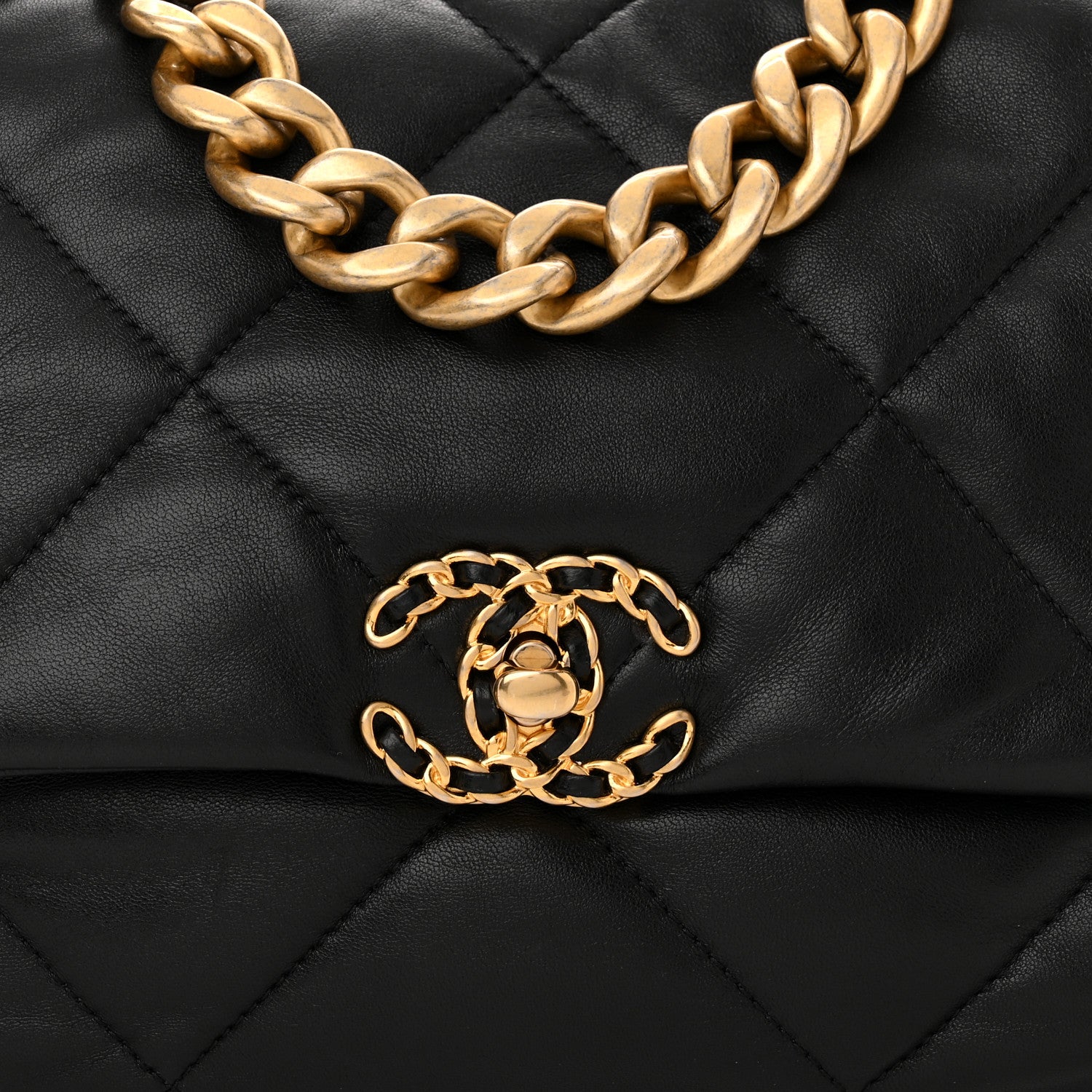 Chanel Lambskin Quilted Large Chanel 19 Flap Black 8 of 10