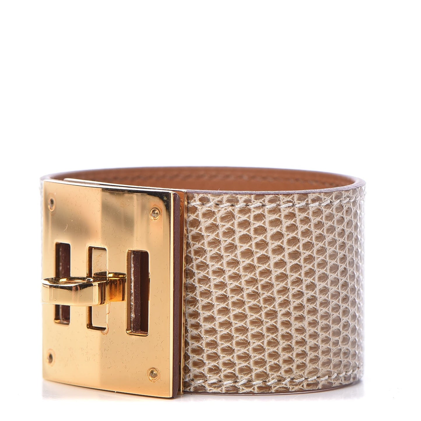 Lizard Kelly Dog Cuff Ficelle