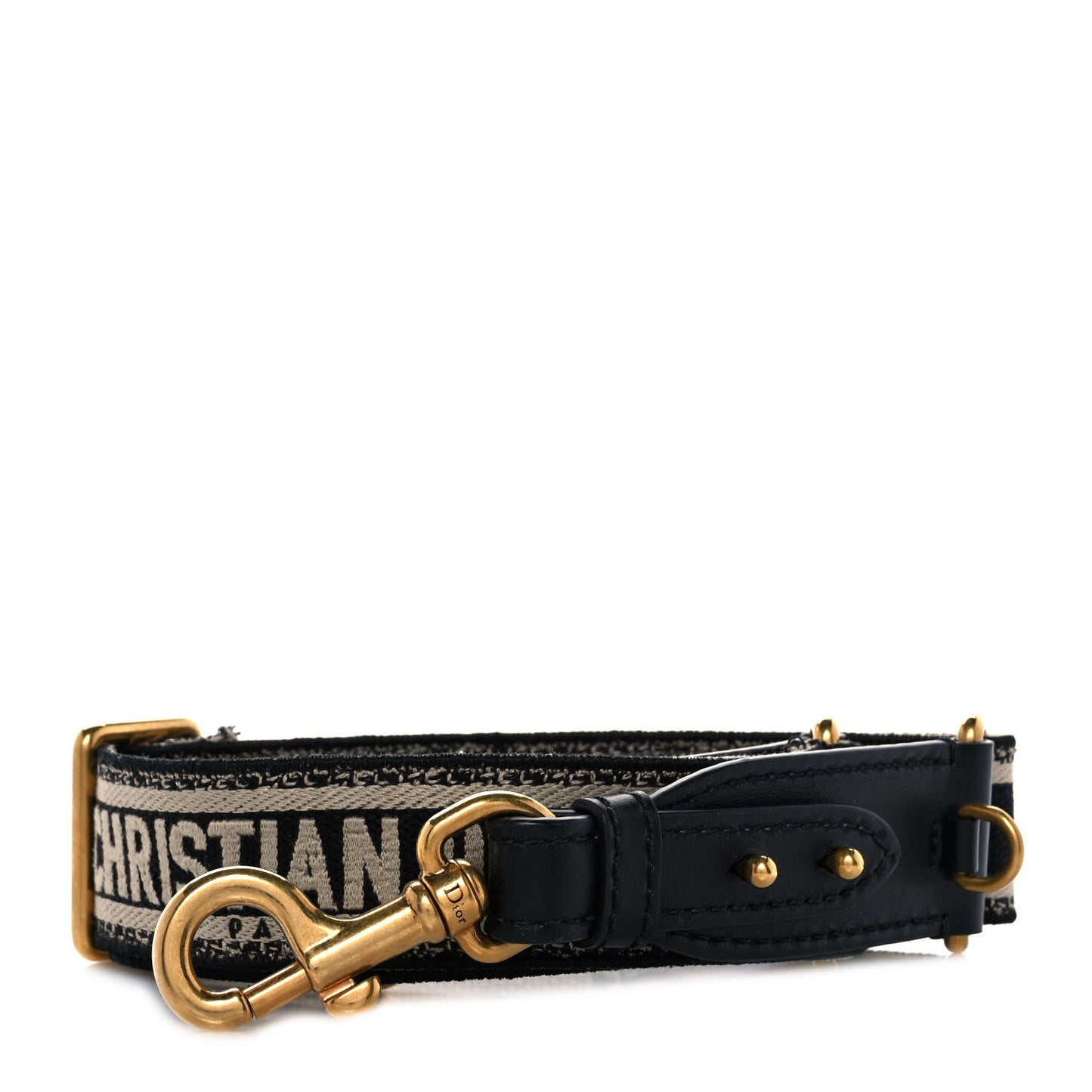 Canvas Embroidered Shoulder Strap Black