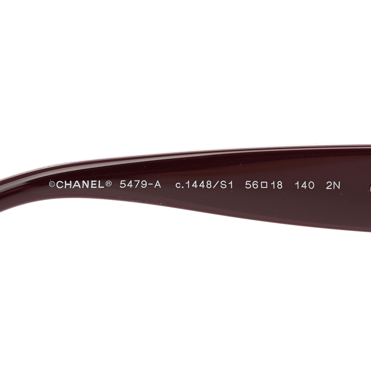 Acetate Charms Pearl Square Sunglasses 5479-A Burgundy