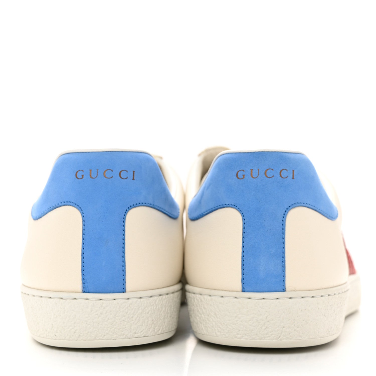 Gucci Calfskin Nubuck Interlocking G Mens New Ace Sneakers 13 Mystic White Hibiscus Red Bright Splash 5 of 19