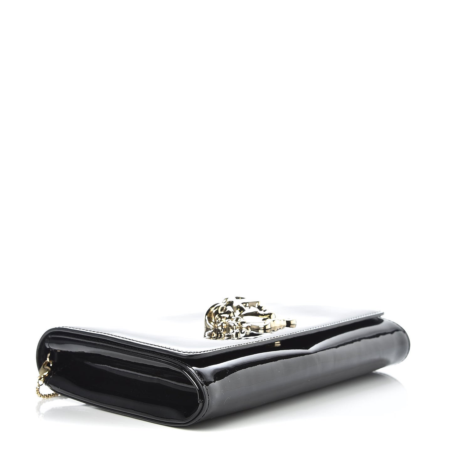 Patent Palazzo Medusa Chain Evening Bag Black