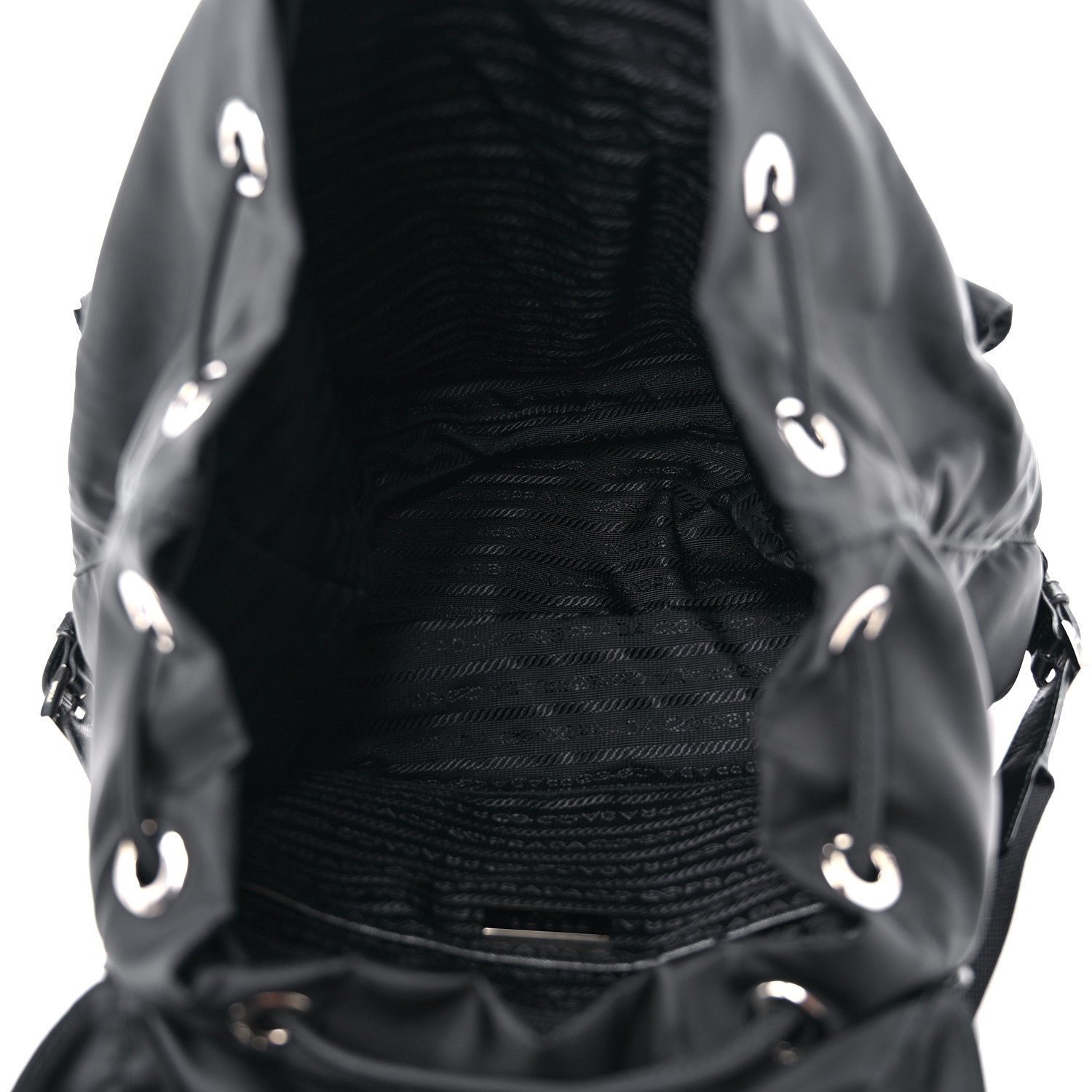 Prada Tessuto Nylon Saffiano Medium Backpack Black 5 of 9