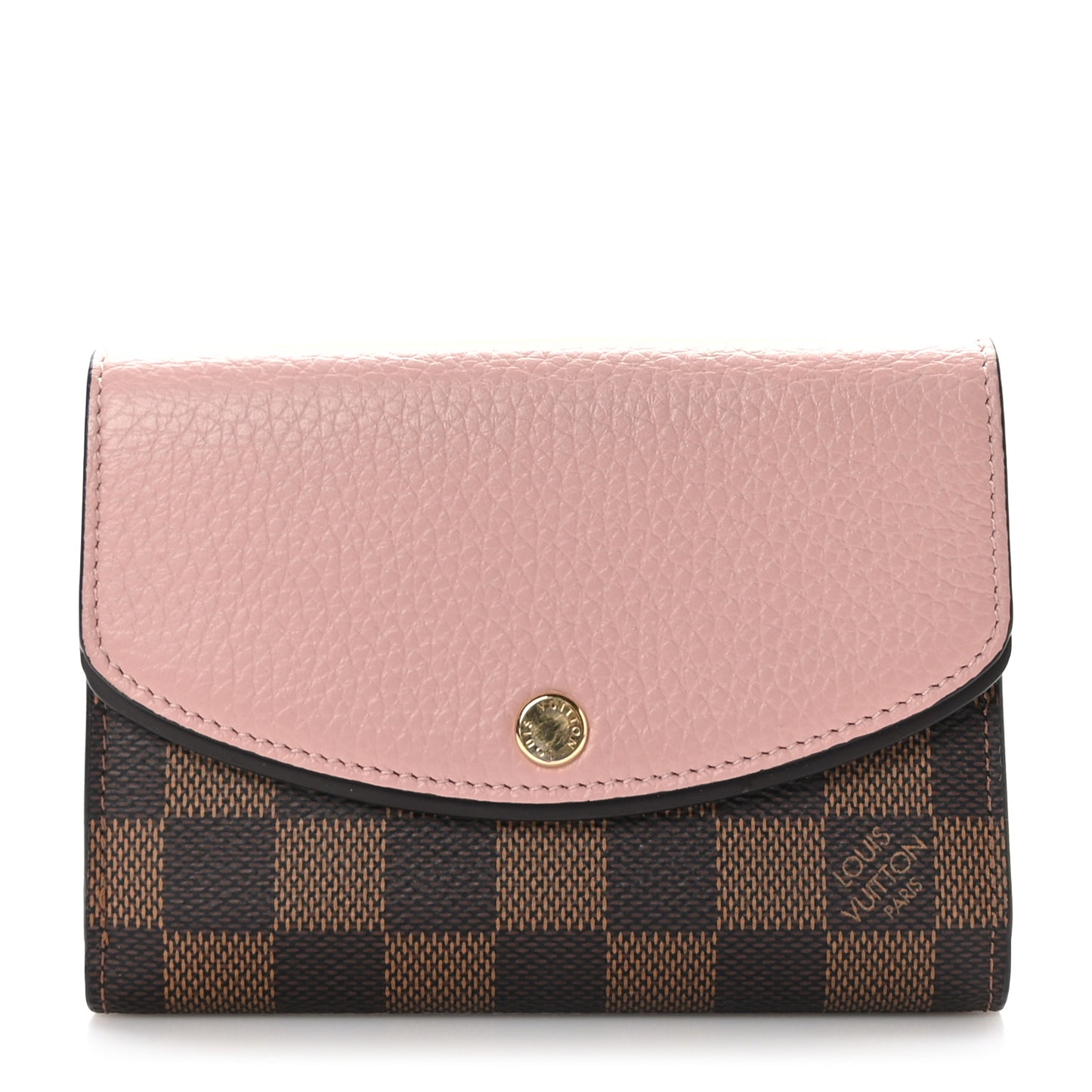Damier Ebene Normandy Compact Wallet Rose Ballerine