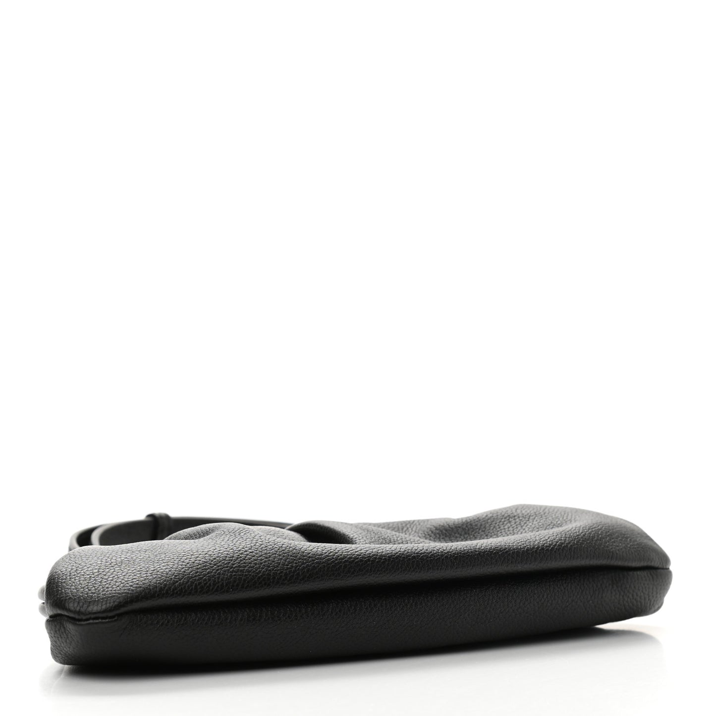 Grained Calfskin Logo Cloud Clutch XS Black