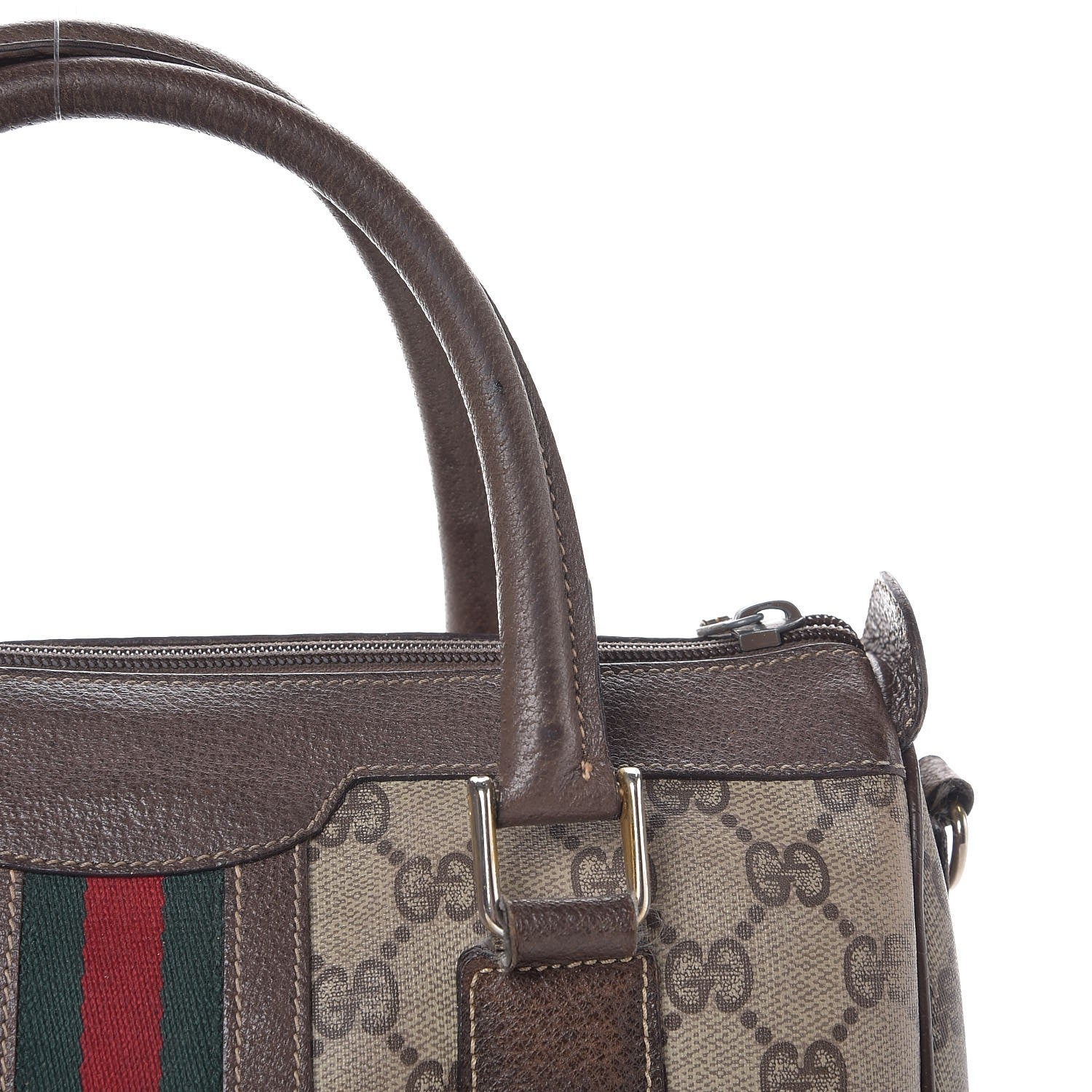 Gucci GG Plus Monogram Vintage Web Small Boston Dark Brown 17 of 25