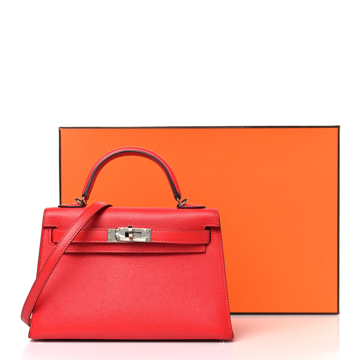 Hermes Epsom Mini Kelly Sellier 20 Rouge Tomate 10 of 10