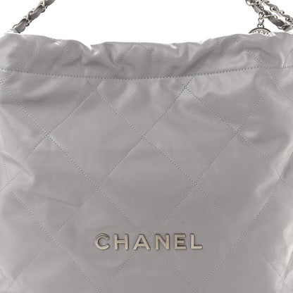 Chanel Shiny Calfskin Quilted Chanel 22 Grey 9 of 11