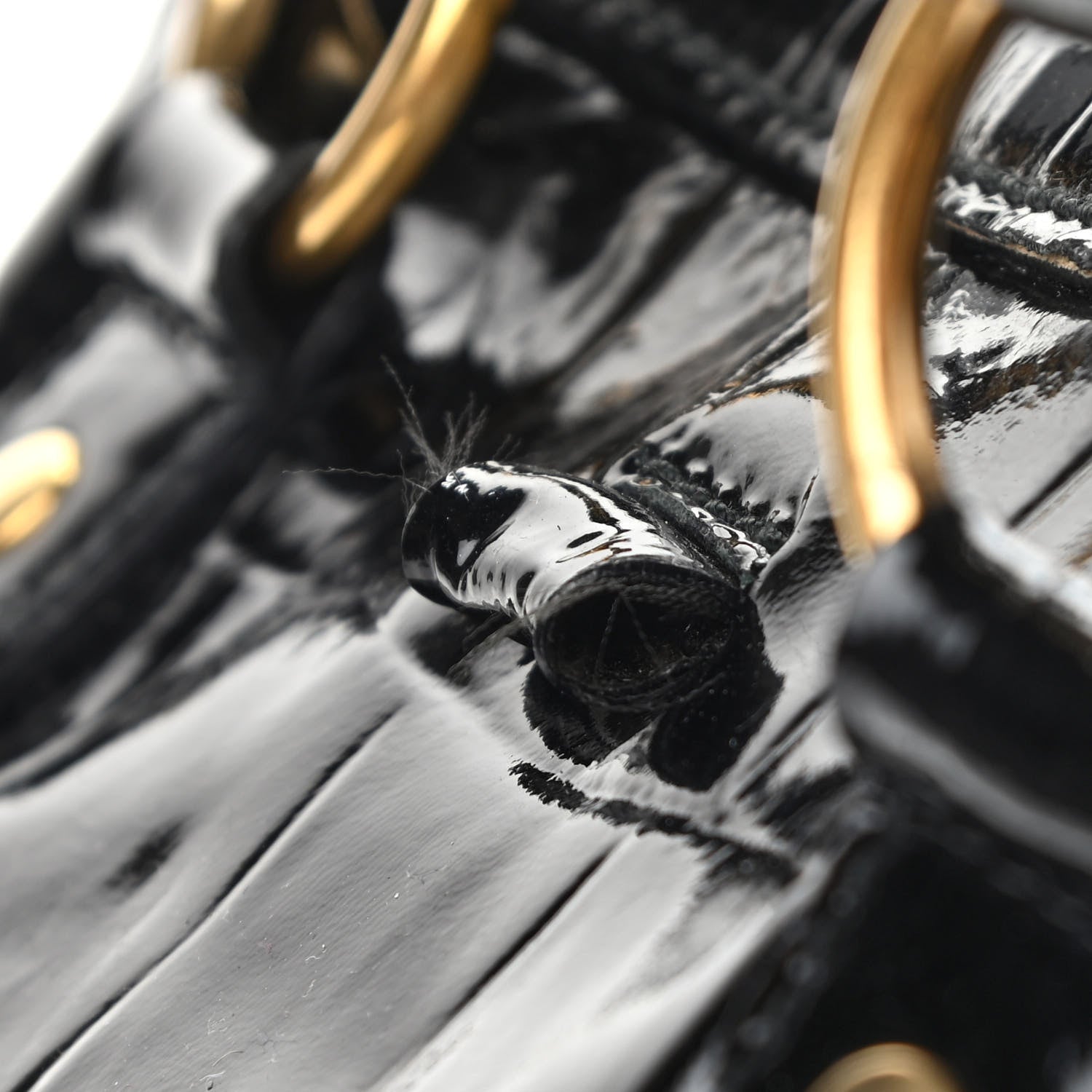 Saint Laurent Crocodile Embossed Patent Large Muse Black 14 of 16